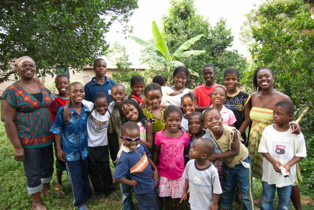 My mom, kids and I at the annual New Years party at the family house.